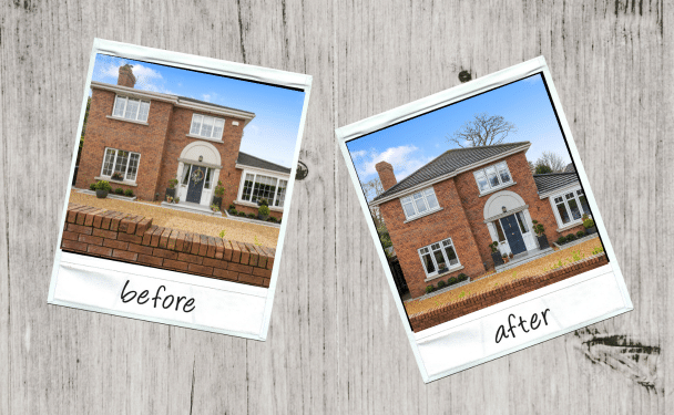Before and After Home Transformation with Flush Frame windows