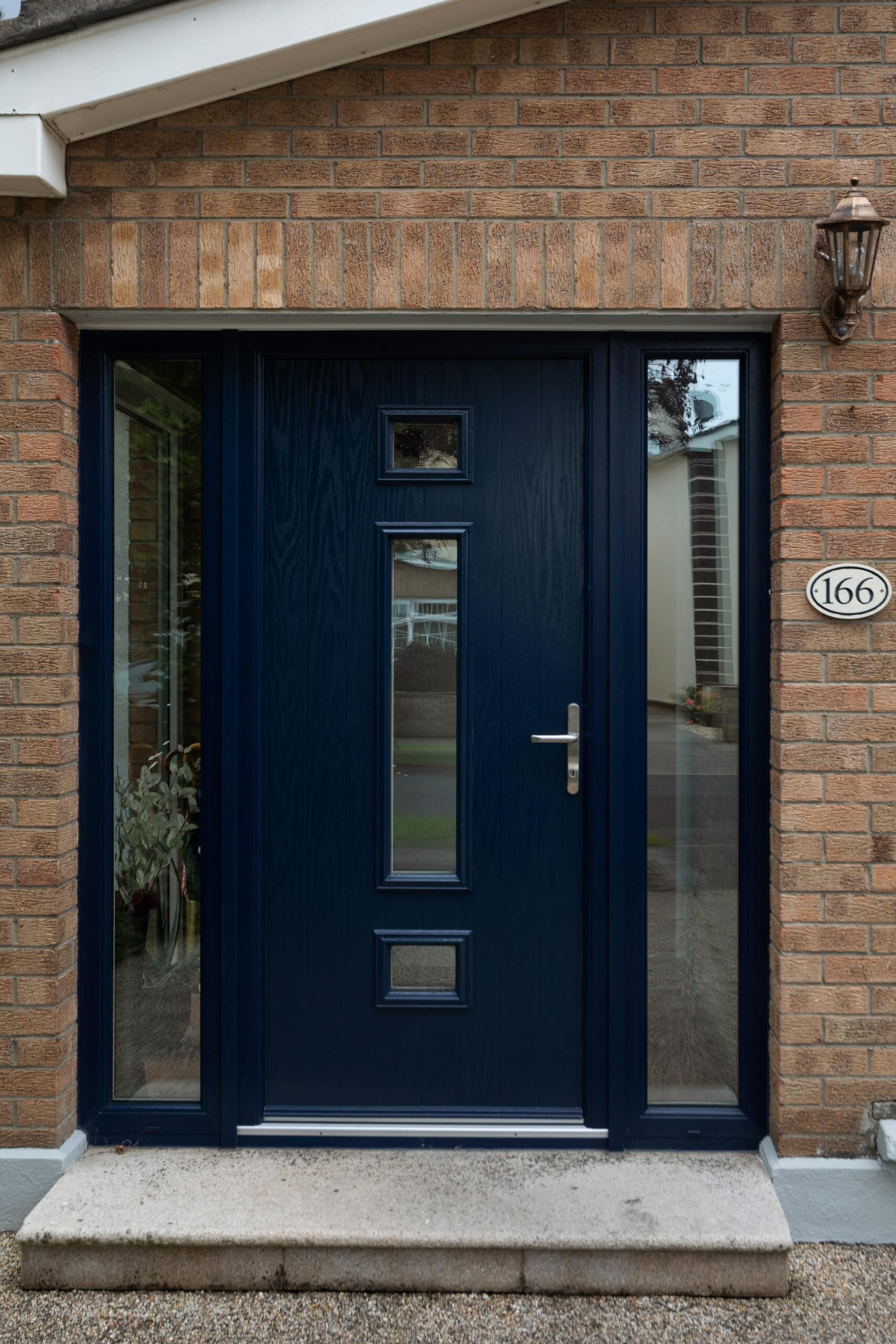 Global Home Improvements Celbridge home transformation featuring contemporary composite front door in Global Blue